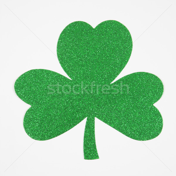 Verde glitter shamrock carta bianco trifoglio Foto d'archivio © iofoto