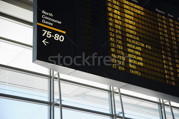 Aeroport plecare bord vedere sosire Imagine de stoc © iofoto