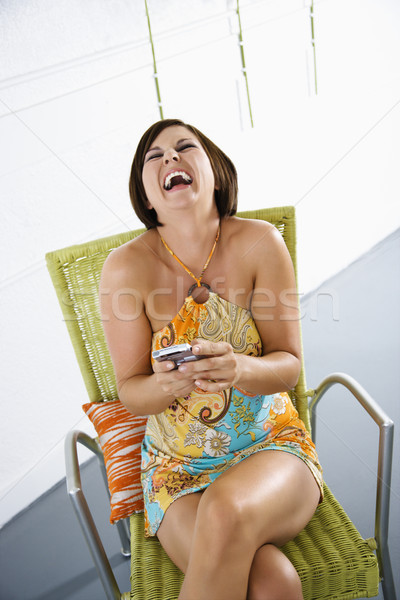 женщину смеясь кавказский взрослый брюнетка Сток-фото © iofoto