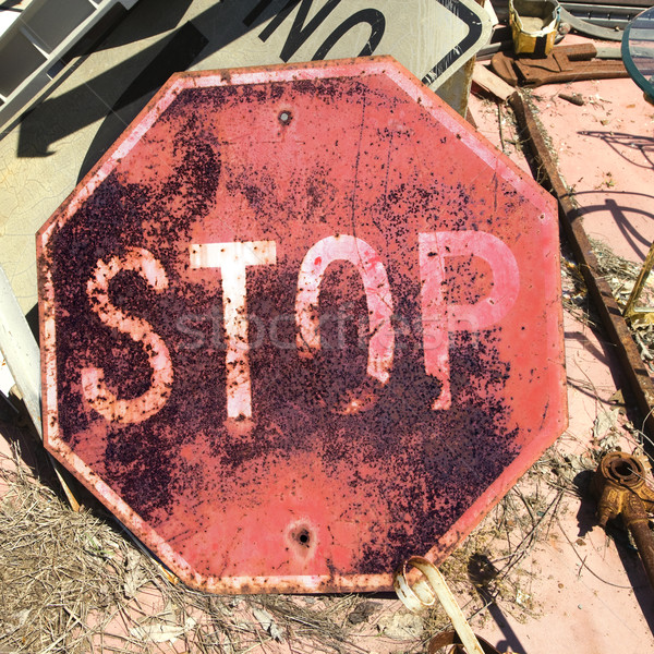 Old rusty stop sign Stock photo © iofoto