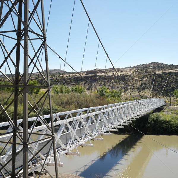 Suspension bridge over river. Stock photo © iofoto
