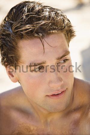 Om profil portret cap umar barbat frumos Imagine de stoc © iofoto