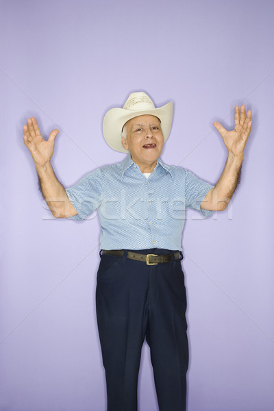 Stock photo: Man wearing cowboy hat.