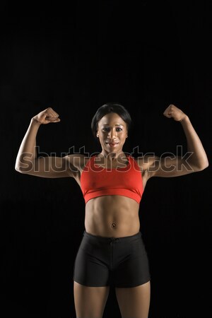 Frau Athleten Muskeln muskuläre tragen Stock foto © iofoto