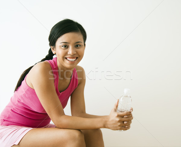 Vrouw gymnasium portret glimlachend jonge asian Stockfoto © iofoto