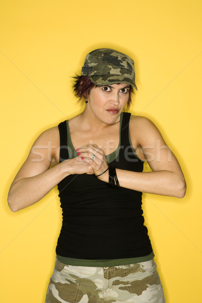 Young woman making fist. Stock photo © iofoto