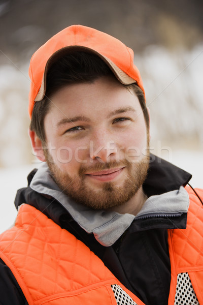 Männlich Jagd Kleidung Porträt jungen tragen Stock foto © iofoto