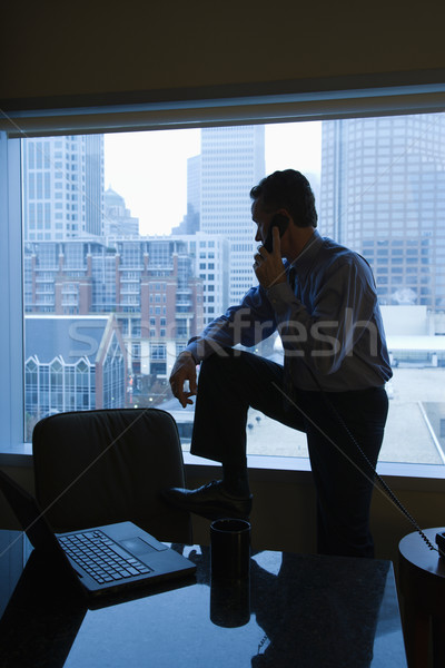 Stock foto: Geschäftsmann · Telefon · Büro · männlich