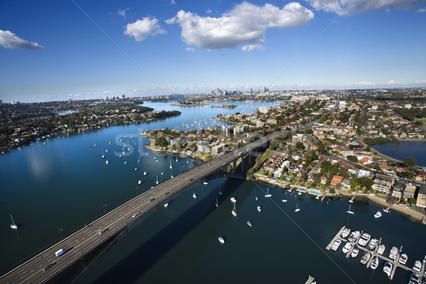 Brug Sydney Australië luchtfoto weg boten Stockfoto © iofoto