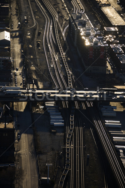 Train tracks and highway. Stock photo © iofoto