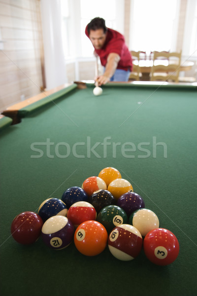 Man Shooting Pool Stock photo © iofoto