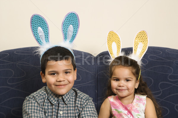 Dzieci bunny kłosie hiszpańskie brat Zdjęcia stock © iofoto