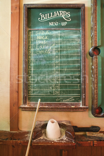 Billard Tafel Warteschlange Menschen warten spielen Stock foto © iofoto