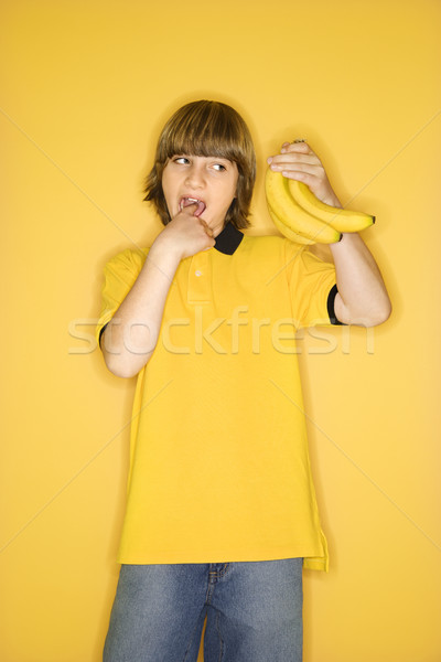 [[stock_photo]]: Garçon · bananes · portrait