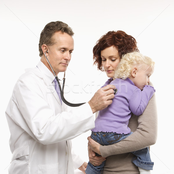 Stock foto: Mutter · Tochter · Arzt · Erwachsenen