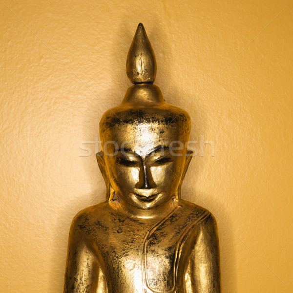 Buda heykel altın ahşap birmanya sarı Stok fotoğraf © iofoto