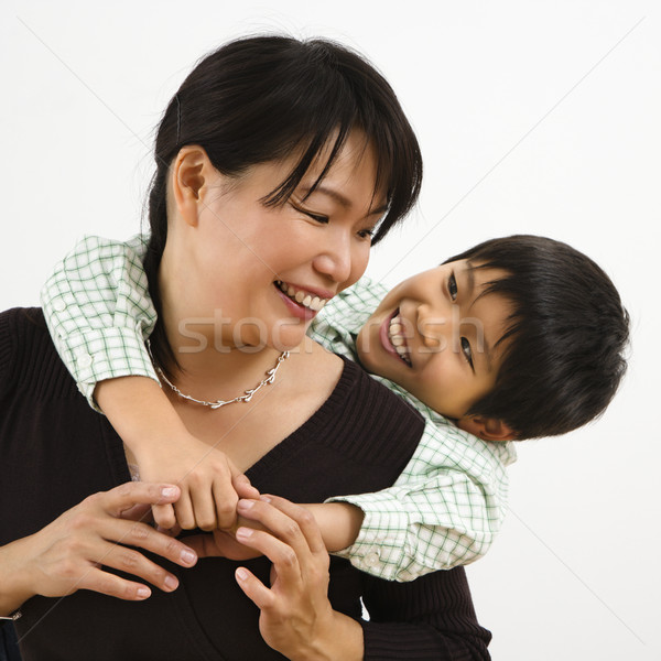 Hijo madre Asia jóvenes detrás Foto stock © iofoto