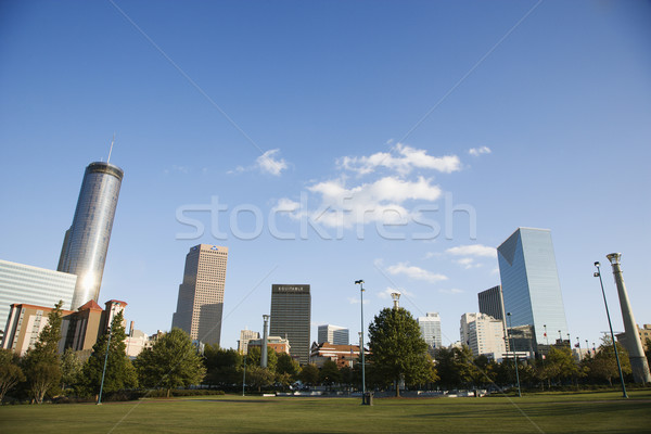 Stok fotoğraf: Atlanta · Georgia · ufuk · çizgisi · arkasında · park · şehir · merkezinde