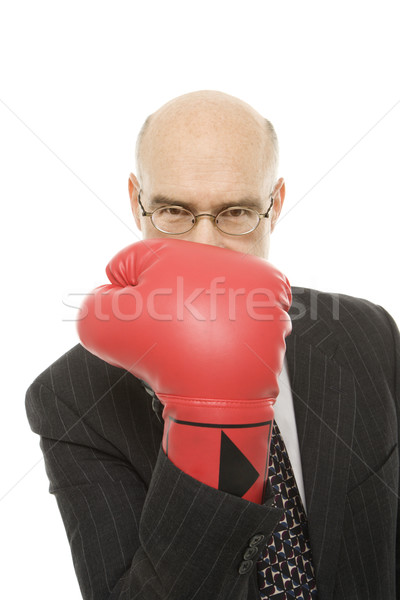 Businessman boxing glove. Stock photo © iofoto