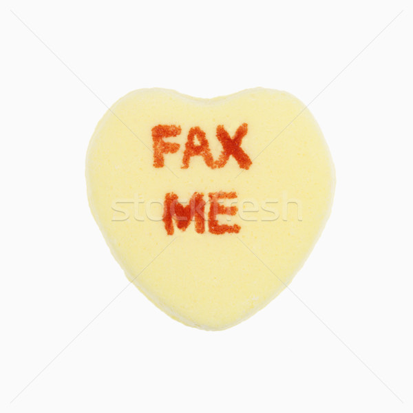 Candy Herz weiß gelb Fax me Stock foto © iofoto