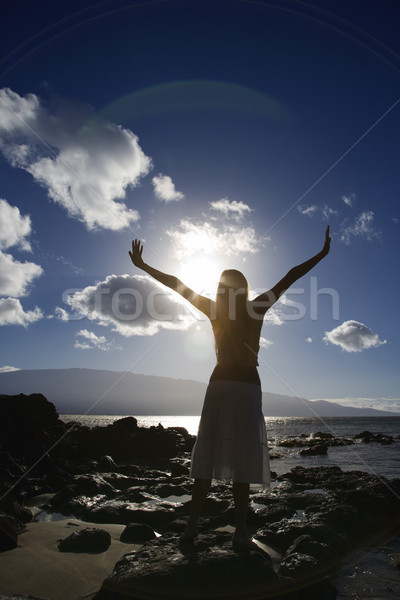 Woman on Maui beach Stock photo © iofoto