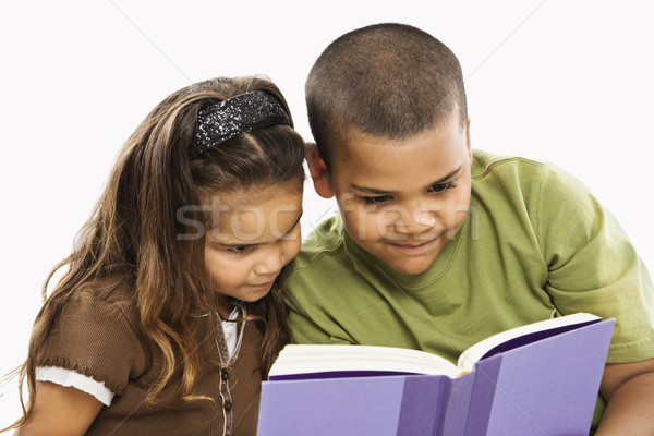 Hermano hermana lectura libro nino nina Foto stock © iofoto