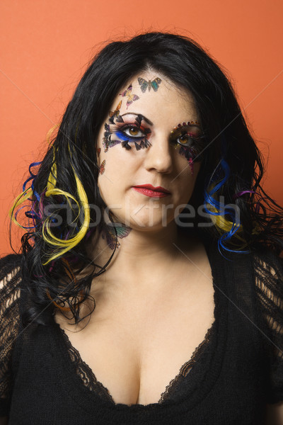 Woman wearing unique makeup. Stock photo © iofoto