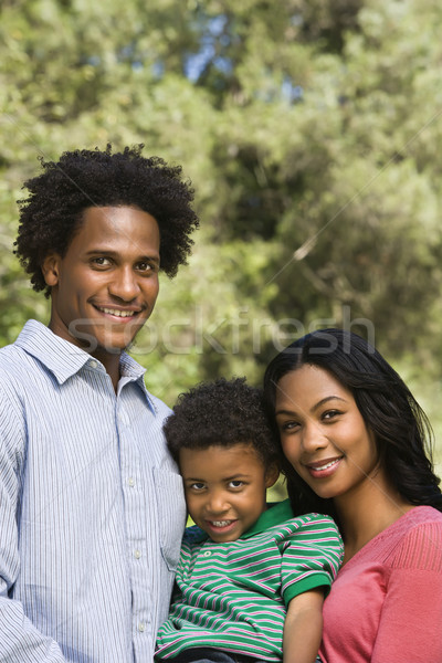 Familienbild Eltern jungen Sohn lächelnd Frau Stock foto © iofoto