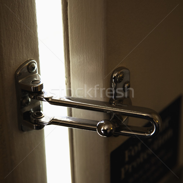 Biztonság zár ajtó közelkép motel hotelszoba Stock fotó © iofoto