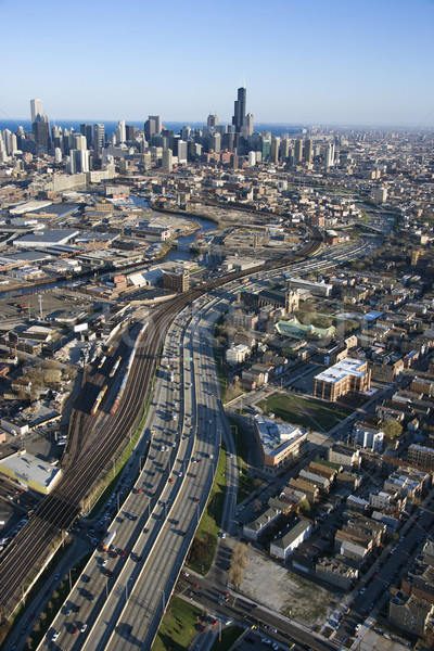 芝加哥 伊利諾伊州 眼 道路 城市 商業照片 © iofoto