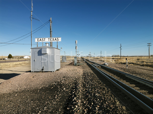 Vasúti sinek utazás kint senki festői vidéki Stock fotó © iofoto