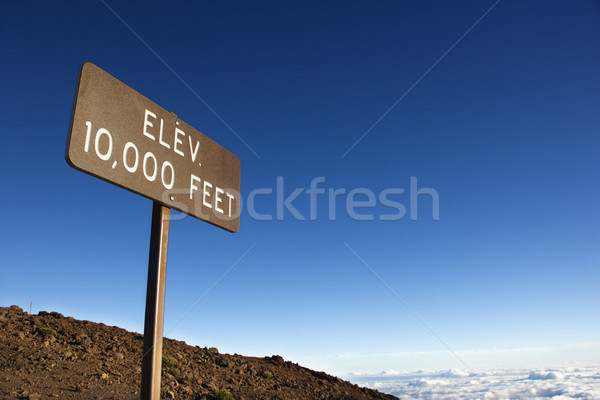 Elevation sign in Haleakala, Maui. Stock photo © iofoto