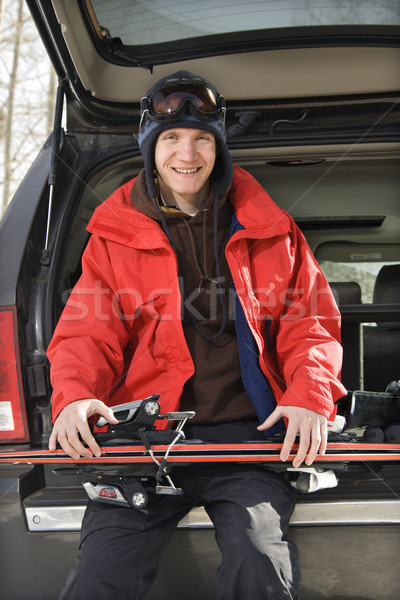 Teenager halten männlich Sitzung zurück Stock foto © iofoto