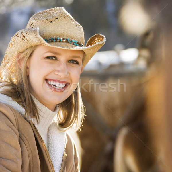 Kadın portre genç kafkas kadın Stok fotoğraf © iofoto