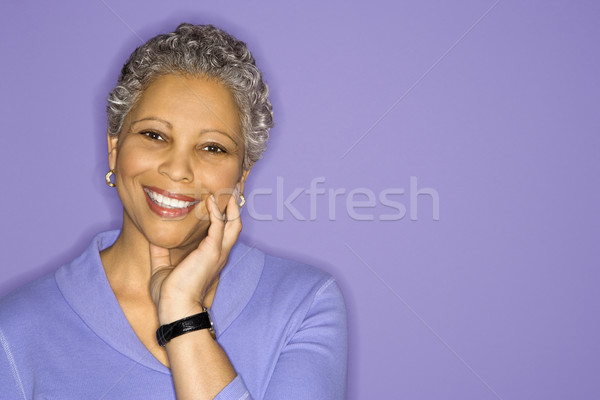 Foto stock: Retrato · mulher · sorrindo · africano · americano · feminino · sorridente