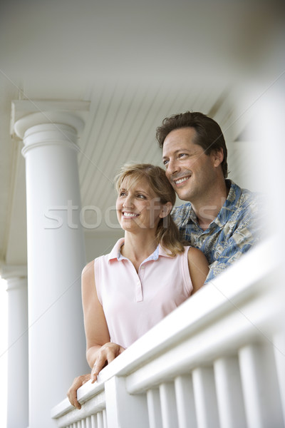 Couple on Porch of Home Stock photo © iofoto