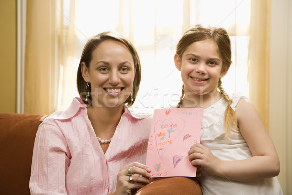 Menina mamãe desenho caucasiano adulto mãe Foto stock © iofoto