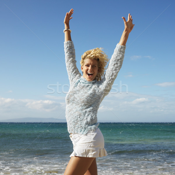 Feliz mujer bonita retrato atractivo jóvenes rubio Foto stock © iofoto