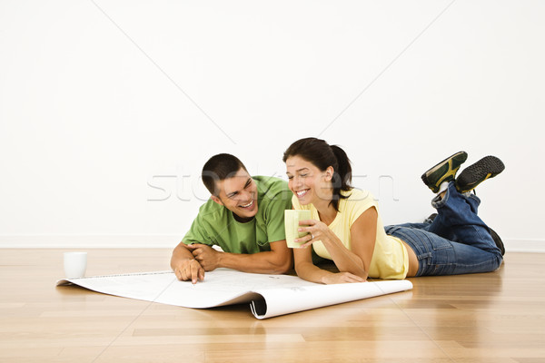 Stock photo: Couple making plans.