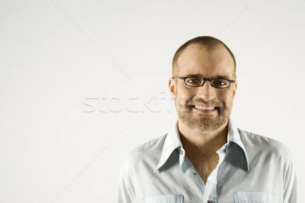 Portré mosolyog férfi fej váll kaukázusi Stock fotó © iofoto