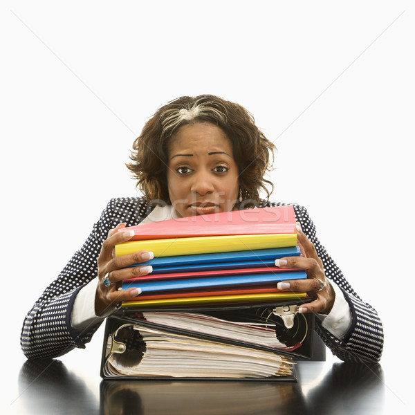 Stressed out businesswoman. Stock photo © iofoto
