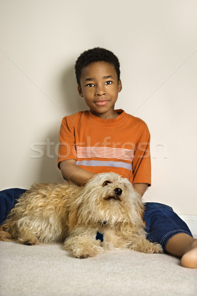 Young Boy with Dog Stock photo © iofoto