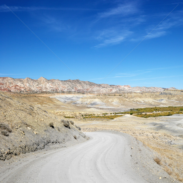 Deserto estrada estrada de cascalho terra desfiladeiro Utah Foto stock © iofoto