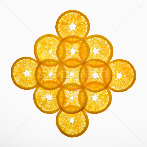 Fruto padrão laranja fatias projeto branco Foto stock © iofoto