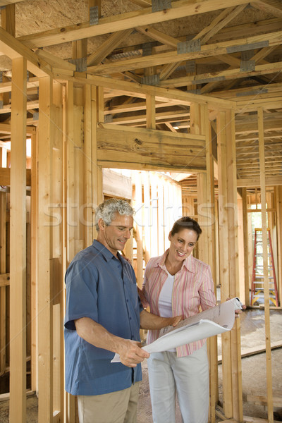 Couple Building Home Stock photo © iofoto