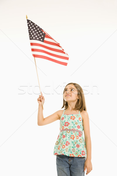 Nina bandera de Estados Unidos blanco nino bandera Foto stock © iofoto