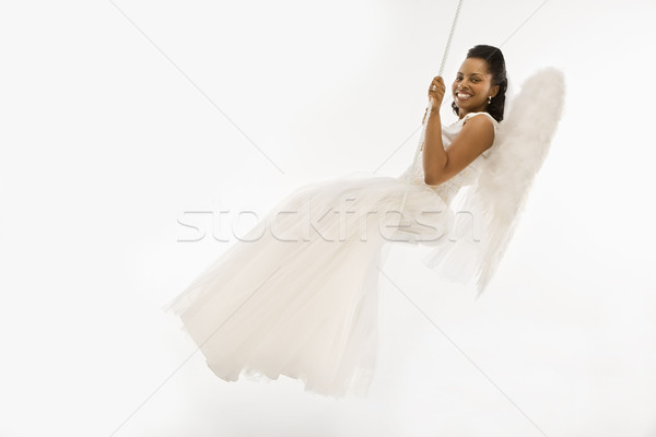 Foto stock: Angelical · novia · swing · mujer · mujeres · ángel