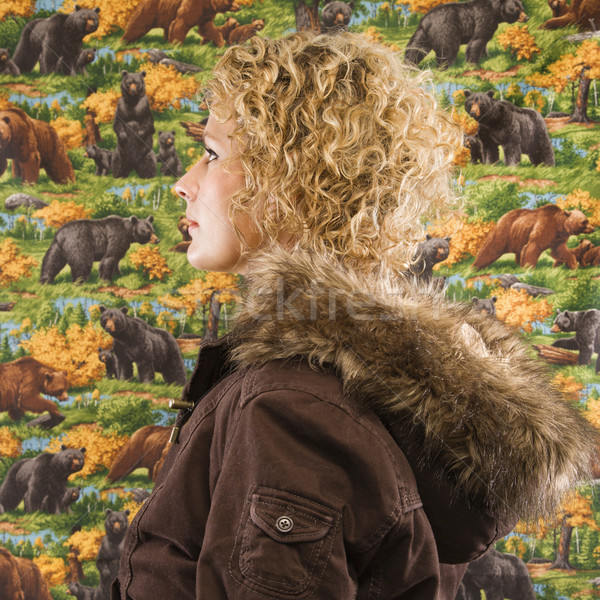 Stock photo: Woman in winter coat.