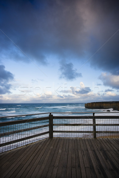 Wood deck on coast. Stock photo © iofoto