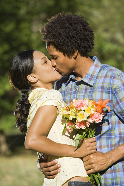 Сток-фото: пару · целоваться · женщину · человека · парка
